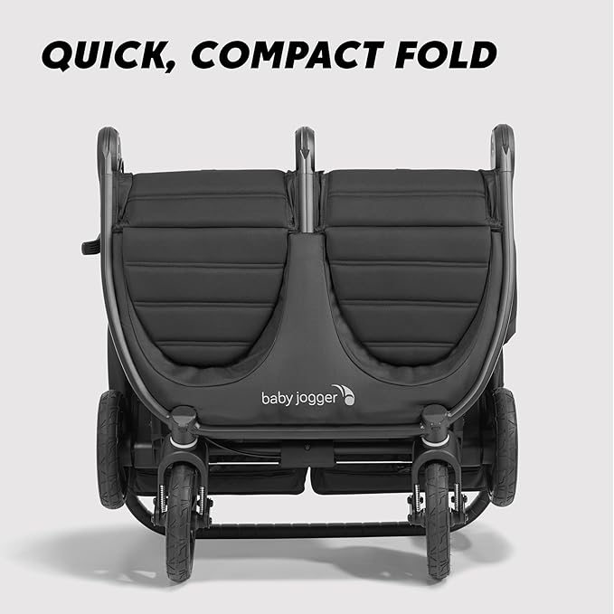 Baby Jogger City Mini GT2 All-Terrain Double Stroller Jet Black Perfect for Newborn and Toddler Compatible with Britax Cybex Graco and Maxi Cosi Infant Car Seats