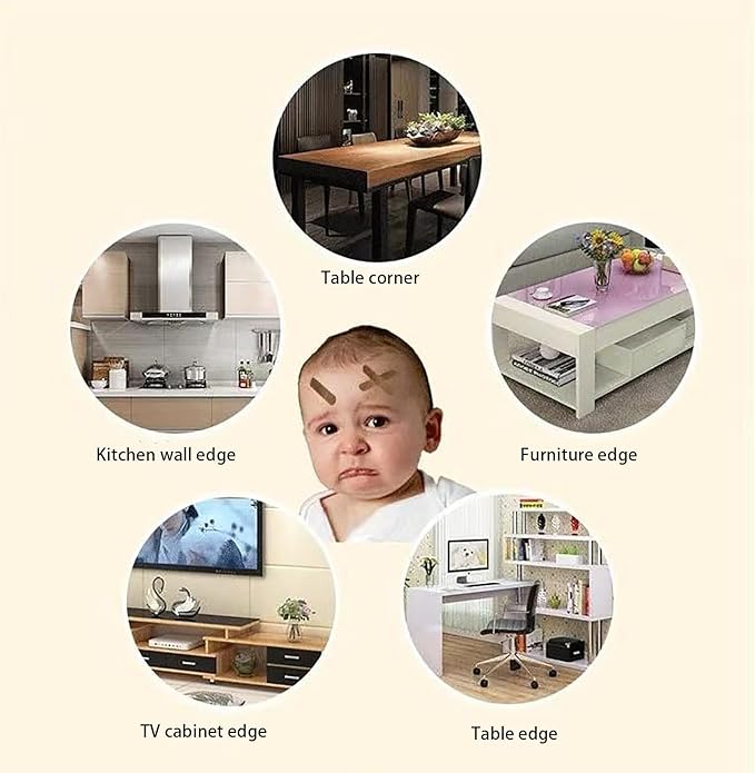 Edge Protector Strip, Corner Protector Baby,Corner Protectors for Furniture with3M Adhesiveft,Crib Rail Covers for Teething Safe for Table, Fireplace (0.8x0.8 in Width 13.1 ft Length)