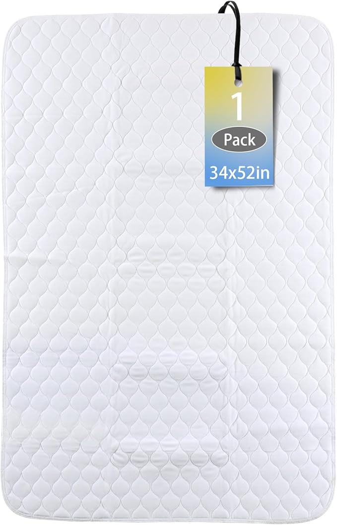 Waterproof Reusable Incontinence Bed Pads Washable Incontinence Underpads 10 Cups Absorbency, Mattress Protector for Adults, Kids and Pets(34”X 52” inch)