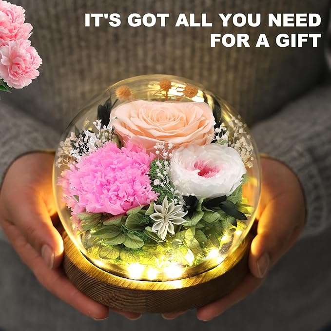 Lujechii Forever Flowers,Flowers for Delivery Prime.Birthday Gifts for Women,Moms, Lovers, Friends, Anniversaries, Preserved Flowers Unique Flower Gifts, Graduation Flower Bouquets (Champagne)