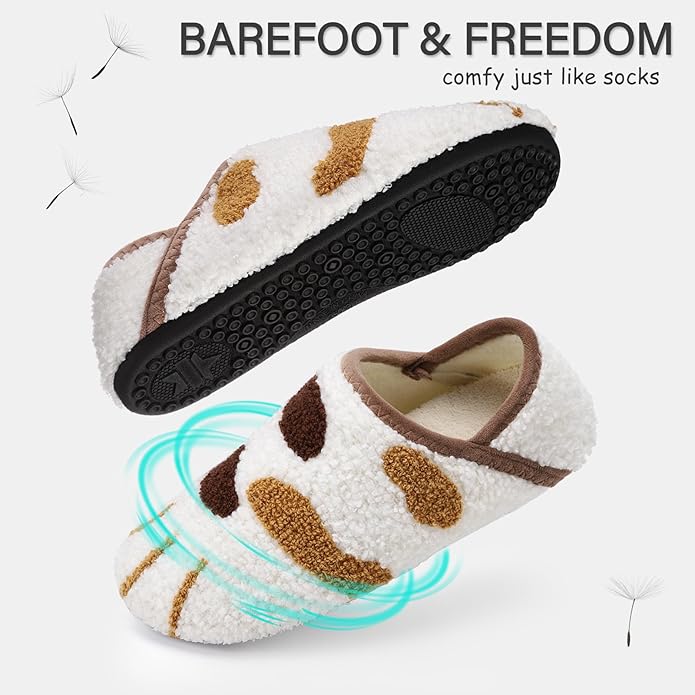 ATHMILE House Slippers for Women Men Indoor Barefoot Slippers Socks Furry Slip on House Shoes Cozy Comfy for Home Bedroom Travel Yoga