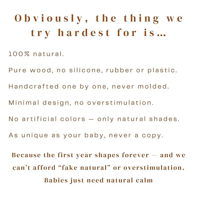 HippoToys 100% Natural Wooden Baby Rattle β Handmade Montessori Toy, Plastic-Free, No Toxins or Paint β Safe Gift for Newborns to 12 Months