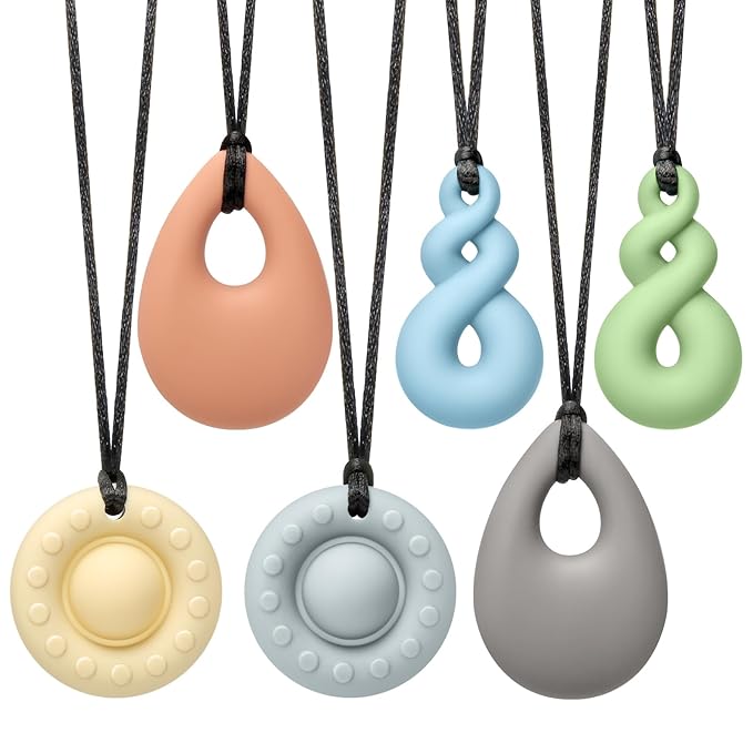 Chewy Sensory Toys for Autism, Silicone Chew Teether for Kids with ADHD, SPD, Chewing, Oral Motor Therapy Sensory Toys