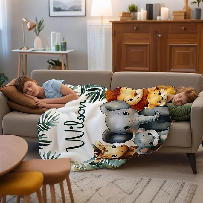 Ship Next Day, Personalized Baby Blanket for Boys Girls - Printed in USA, Custom Baby Blanket with Name Super Soft Plush Flannel, Easter Christmas Brithday Gifts for Baby Shower Kids Toddlers Newborn