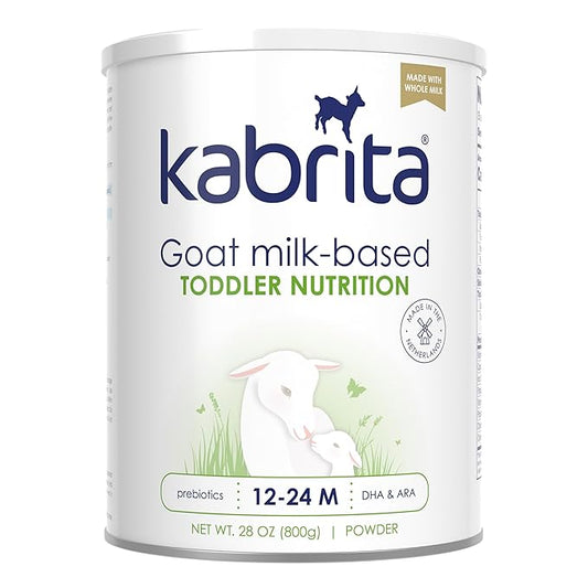 Kabrita Goat Milk Toddler Nutrition, 12-24 Months - Easy to Digest, Contains Vitamin D, Calcium, Iron, DHA, Non-GMO - Gentle on Sensitive Tummies - Supports Gut Health & Sleep - 28oz