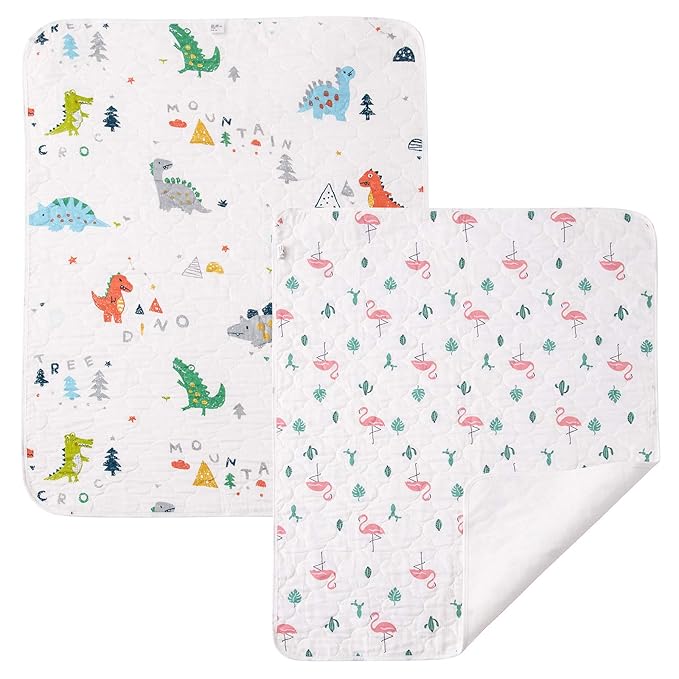 2 Pcs 27x35Inches Waterproof Changing Pads,Reusable Leak Proof Crib Disaper Pads,Portable Unisex Baby Changing Mat for Home&Travel.