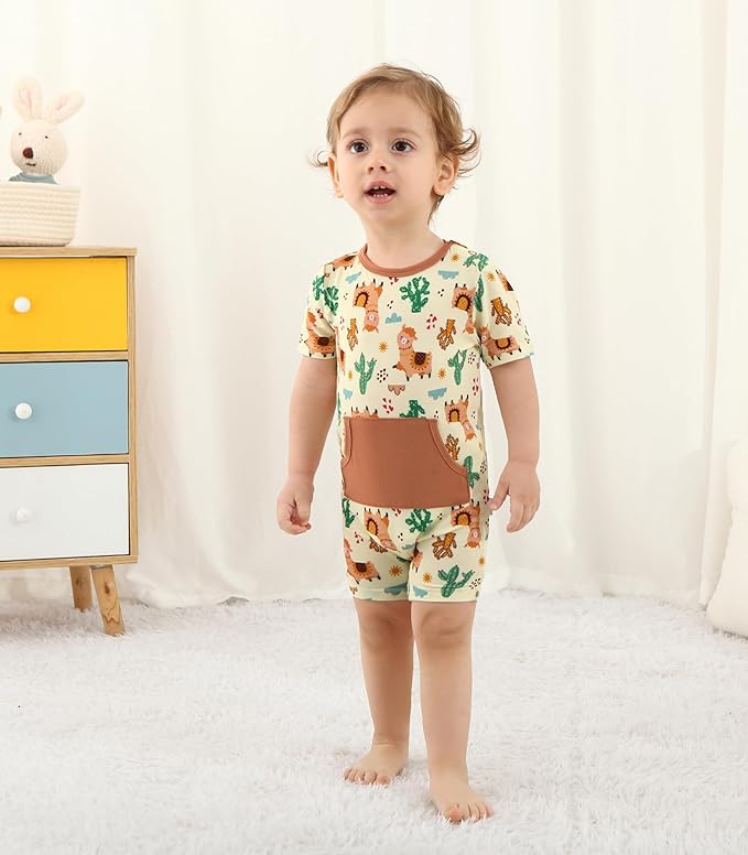 Baby Boy Romper Toddler Boys Short Sleeve Shorts Soft Jumpsuit Outfit Viscose Made from Bamboo