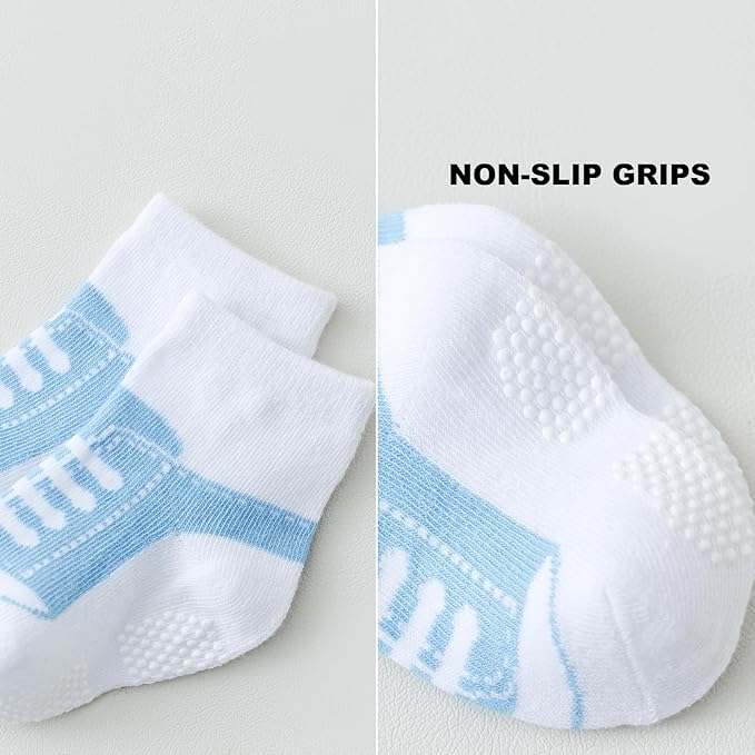 EPEIUS Unisex Baby Girls Boys Non-Slip Socks (Set of 6)