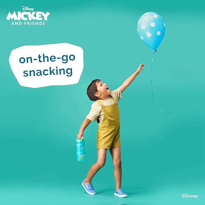 Whiskware Disney Stackable Snack Containers for Kids and Toddlers, 3 Stackable Snack Cups for School and Travel, Mickey and Minnie