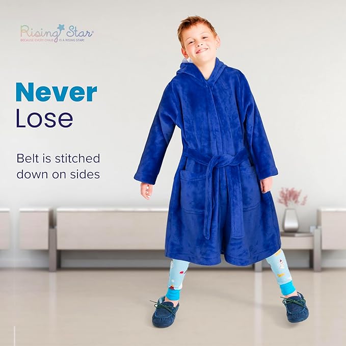 Rising Star Baby Toddler Robe Or Kids Robe for Girls and Boys - Kids & Baby Bath Robe Spa Set with Washcloth or Slippers