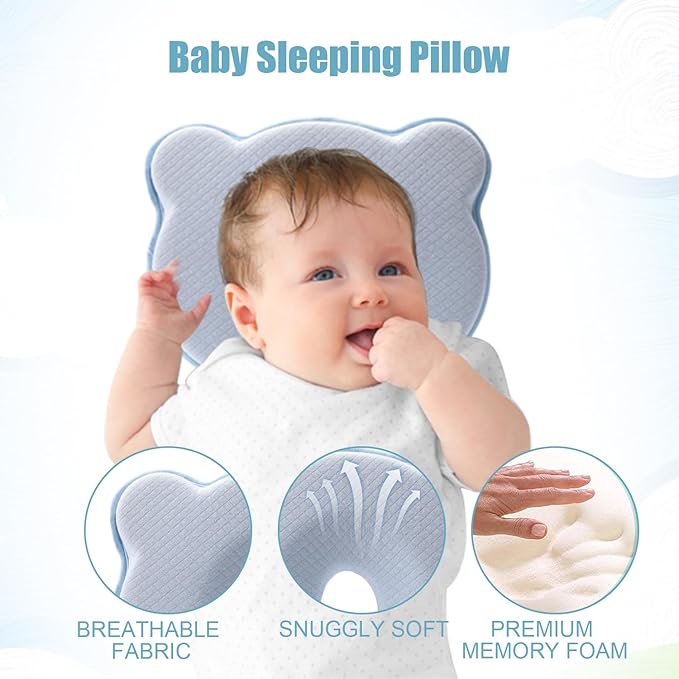 2025 New Upgrade Donut Soft and Cozy Pillow Prеvents FΙat hеad and Shapеs Hеad Breathable Pillow Blue