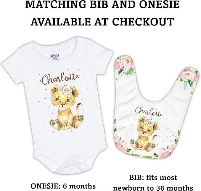 Arteaga Personalized Baby Blanket for Girls, Customized Lion Blanket, Super Soft Plush Fleece, 30''x40''