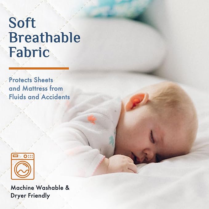 Soft Absorbent Washable Incontinence Bed Pad - Large Waterproof Coverage with Tuck-in-Sides – Leakage & Sweat Linen Protector - Reusable King 36x72 Bed Pad