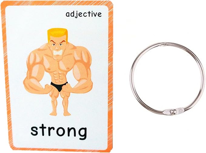 Set of Adjectives&Antonym Flash Cards for Toddlers(47 pc) | Kids Learning Flashcard & Montessori Pocket Cards Toys | Perfect for Pre-K Decor Background Wall Stickers, Teacher/Autism Therapists Tools