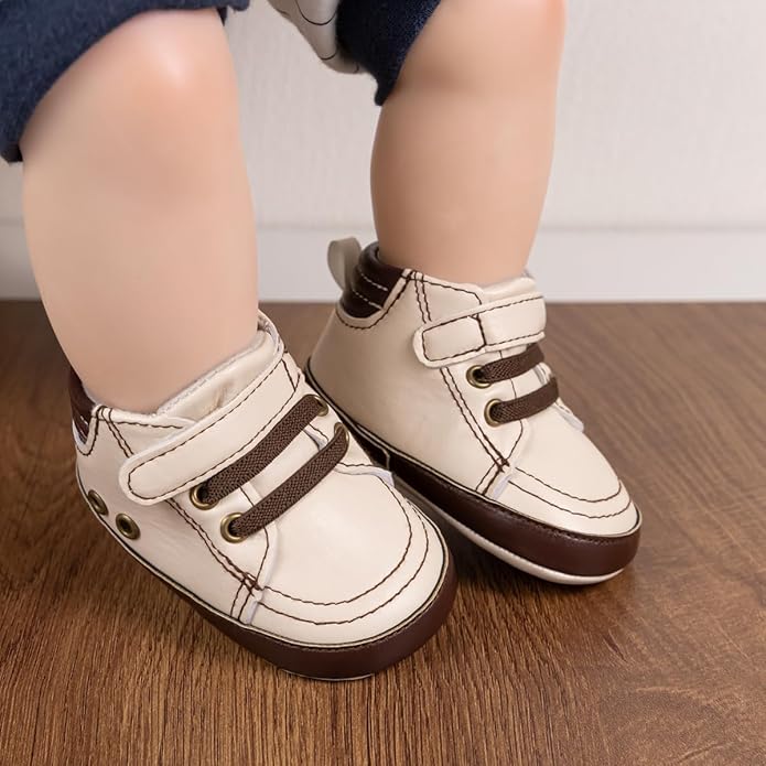 CENCIRILY Baby Boys Girls High Top Sneakers Soft Soles Anti Skid Infant Ankle Shoes Toddler Prewalker First Walking Crib Shoes