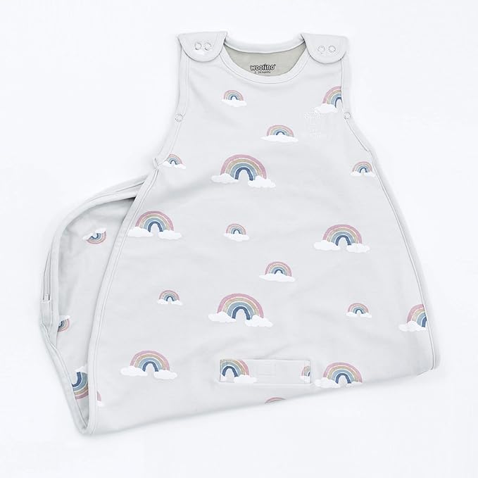 Woolino 4 Season Toddler Sleeping Bag, Merino Wool and Organic Cotton Toddler Sleep Sack, 2-4 Years, Rainbow