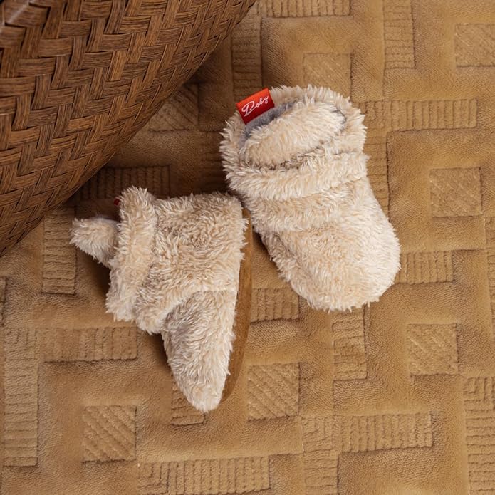 Sawimlgy Newborn Infant Baby Girl Boy Cotton Booties Stay On Sock Slippers Soft Bedroom Shoes Non-Skid Ankle Boots With Grippers Toddler Crib Warm Shoe First Walker Birthday Shower