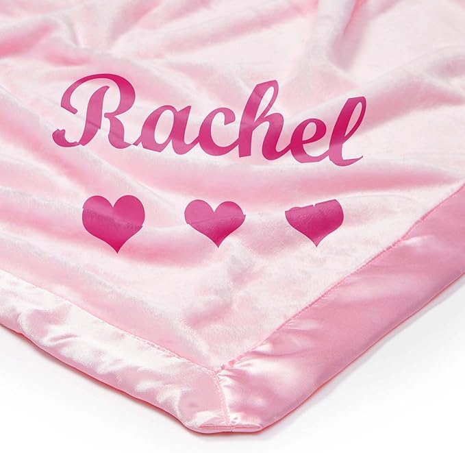Personalized Baby Blanket with Name, Custom Flannel Swaddle Blankets, Customized Receiving Blanket for Girls, Baby Shower Birthday for Newborn - Pink(36" x 36")