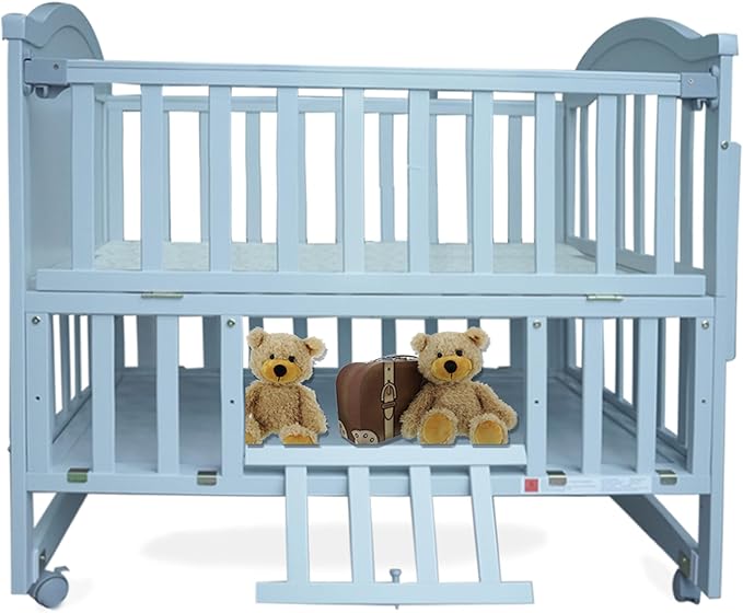 Portable Mini Baby Crib 4 in 1 with Memory Foam Mattress(38" by24) Included, Cunas para Bebes Convertible Crib with Foldable Storage Baby Playpen Bassinet Bedside Sleeper Bed (Silver Grey)