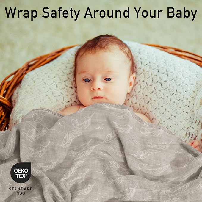 GLLQUEN BABY Receiving Blanket Boy Cotton Muslin Swaddle Blankets Girl Newborn Squares Breathable & Soft Thin Baby Blankets Cloths Double Absorbent Infant Swaddling Wrap - 6 Pack(Jungle)