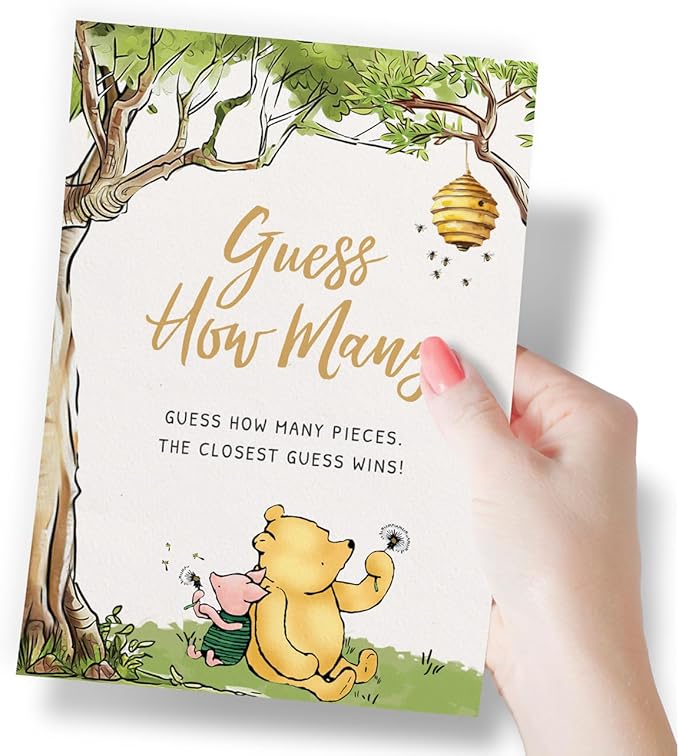 Baby Shower Guess How Many Game Set of 30, Party Supplies - Classic Pooh Collection (How Many Game)