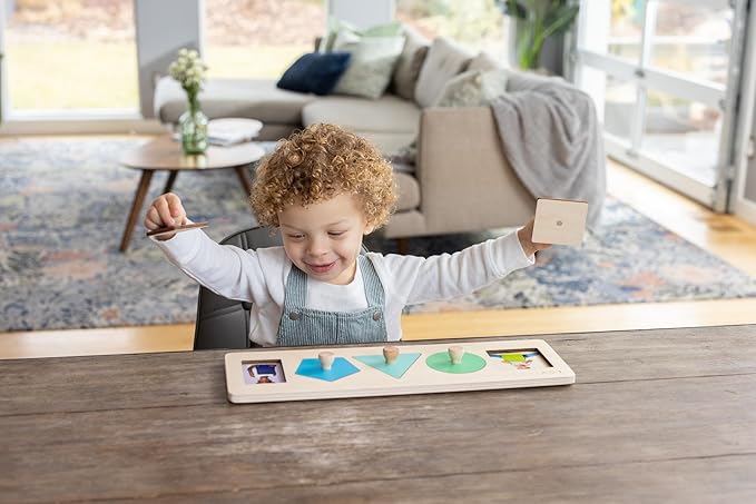 LOVEVERY | Friends of All Shapes Puzzle | Montessori Toddler Toy, Ages 16 Months+