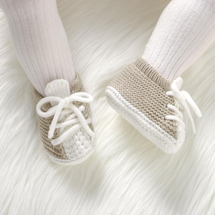 DovFanny Baby Booties Newborn Baby First Shoes Cozy Warm Knit Soft Booties for Toddler Infant Boy Girl