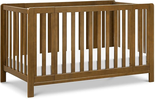 Carter's by DaVinci Colby Grow 6-in-1 Convertible Crib - Converts to Portable Bassinet, Full-Size Baby Crib w/Removable Wheels, Toddler Bed, Junior, Full-Size Bed - GREENGUARD Gold Certified - Walnut