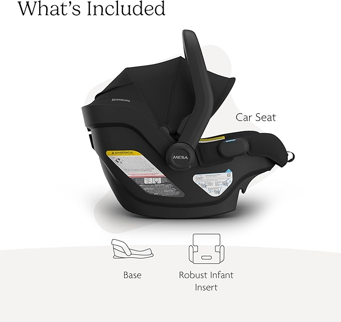 UPPAbaby Mesa V3 Infant Car Seat - Easy Installation + SmartSecure Technology - Attaches to Stroller | Base + Infant Insert Included - Jake (Charcoal)