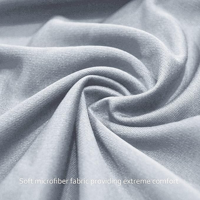 Biloban Pack and Play Sheets Fitted, 2 Pack Pack and Play Sheet Fits for Graco Pack n Play Mattress, Neutral Playard Sheets for Baby Boys and Girl, Light Grey & Navy, 38”X 26”