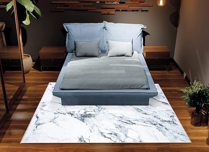 Bloom Rugs Caria Washable Non-Slip 6x9 Rug - Ivory/Dark Gray Modern Abstract Area Rug for Living Room, Bedroom, Dining Room, and Kitchen - Exact Size: 6' x 9'