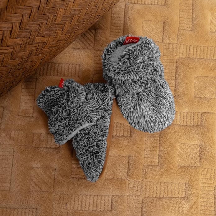Sawimlgy Newborn Infant Baby Girl Boy Cotton Booties Stay On Sock Slippers Soft Bedroom Shoes Non-Skid Ankle Boots With Grippers Toddler Crib Warm Shoe First Walker Birthday Shower