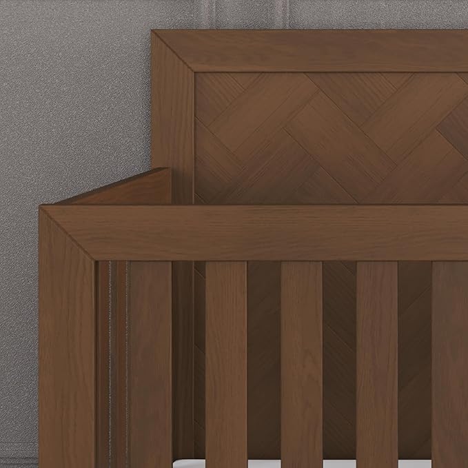 Child Craft Kieran 4-in-1 Convertible Crib, Baby Crib Converts to Day Bed, Toddler Bed and Full Size Bed, 3 Adjustable Mattress Positions, Non-Toxic, Baby Safe Finish (Toasted Chestnut)