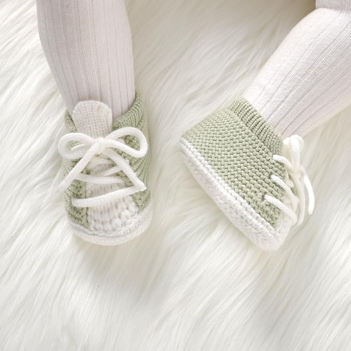 DovFanny Baby Booties Newborn Baby First Shoes Cozy Warm Knit Soft Booties for Toddler Infant Boy Girl