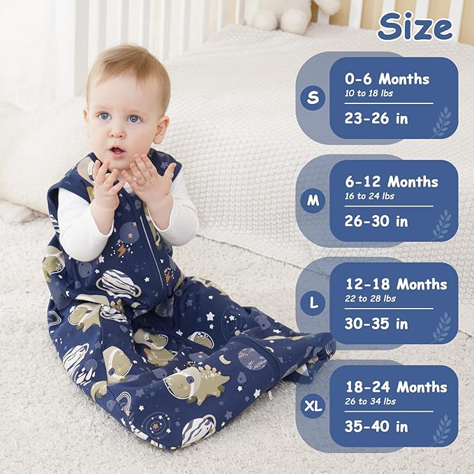 Looxii Baby Sleep Sack 0.5 TOG, 100% Cotton 3 Pack Wearable Blanket Baby Sleep Bag for Newborn Infant, 2-Way Zipper Lightweight Toddler Sleeping Sack 0-6 Months
