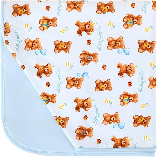 Premium Baby Blanket, Stretchy Quilt for Kid, Soft Crib Bedding for Newborn Baby and Toddler, Nursery Blanket for Boys and Girls, Viscose Made from Bamboo 50'' x 50'' Bear