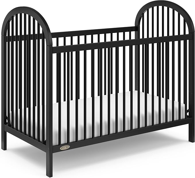 Graco Olivia Convertible Crib and Graco Premium Foam Crib & Toddler Bed Mattress Bundle (Black) – GREENGUARD Gold Certified, Standard Crib Mattress, Baby Crib Converts to Toddler Bed & Daybed