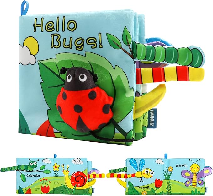 Soft Baby Books High Contrast Toy, Touch and Feel Crinkle Cloth Book Infant Toy with Non-Toxic Fabrics, Baby Shower, Thank You Gifts for Newborn Boys and Girls 0-6-12 Months