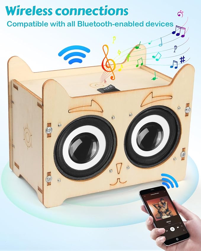 Poraxy Science Kits for Kids Age 8-12 12-14, STEM Toys for 8-13, Build Your Own Bluetooth Speaker & FM Radio, 3D Puzzles DIY Projects, Birthday Gifts for 9,10,11,14 15 16 Year Old Teen Boys Girls