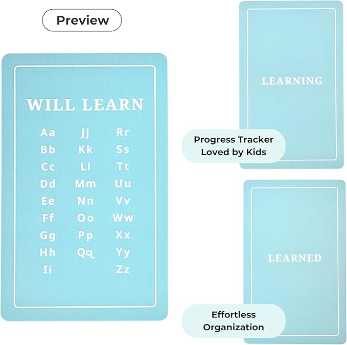 Preschool Alphabet Flashcards | Ages 2-5 | Upper & Lower Case ABCs | Adorable Animals | Prek & Kindergarten Curriculum | Brainstrong Premium 52 Flashcards