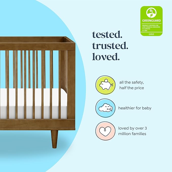DaVinci Marley 3-in-1 Convertible Baby Crib - GREENGUARD Gold Certified Convertible Crib to Toddler Bed & Daybed - Wooden Baby Bed with 4 Adjustable Mattress Heights - Easy to Assemble - Walnut