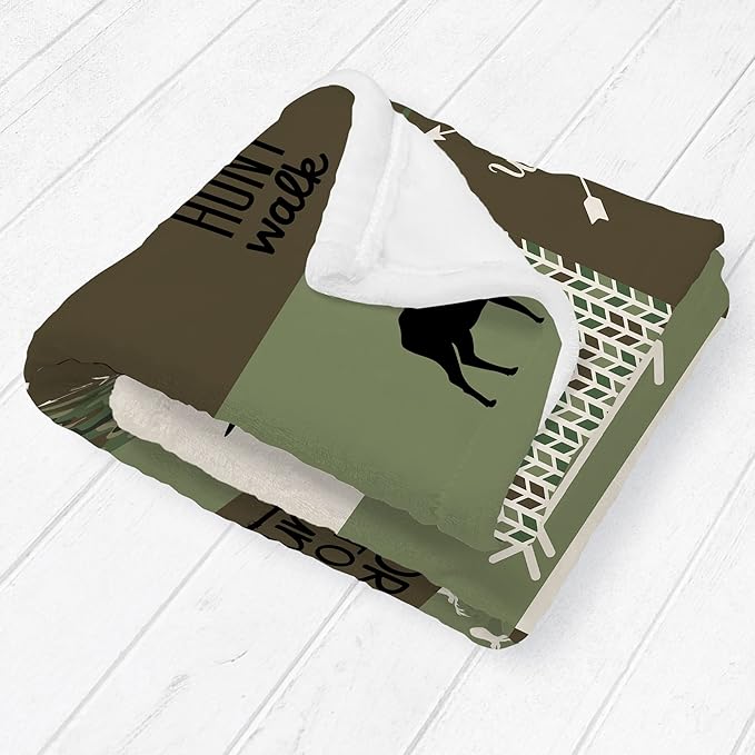 Ships Next Day - Camo Woodland Personalized Throw Blanket - Printed in America - Personalized Kids Hunting Blankets For Boys - Personalized Baby Boy Gifts - Woodland Nursery Décor - Baby Camo Baby