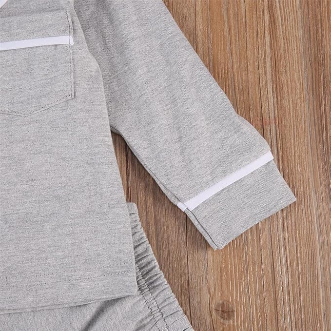 Toddler Kids Baby Girl Solid Pjs Ruffle Long Sleeve Button Shirt Top and Pants Cotton 2Piece Pajamas Set