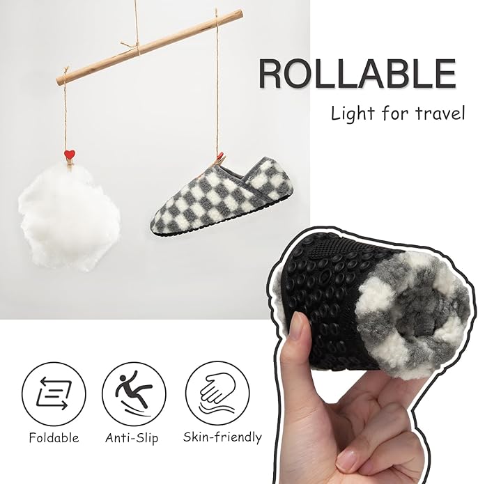 ATHMILE House Slippers for Women Men Indoor Barefoot Slippers Socks Furry Slip on House Shoes Cozy Comfy for Home Bedroom Travel Yoga