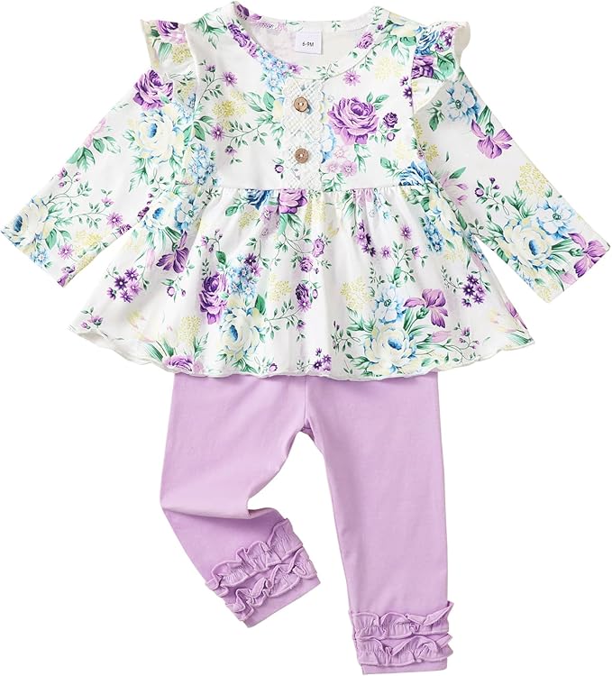 Baby Girl Clothes Toddler Girl Outfits Ruffle Shirt Pants Cute Infant Outfit Set Baby Girl Fall Winter Clothes