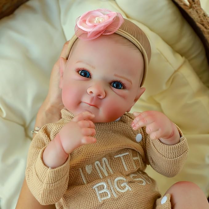 Realistic Reborn Baby Dolls - 20 Inch Cute Silicone Baby Girl Doll, Lifelike Newborn with Full Vinyl Body,Real Life Baby Dolls with Accessories for 3+ Years Old Kids Gifts