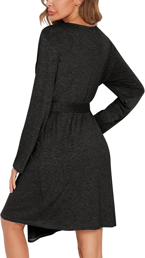 SWOMOG Womens Maternity Robe 2 Piece Nursing Nightgown for Breastfeeding 3 in 1 Labor Delivery Nursing Dress Lace Bathrobe