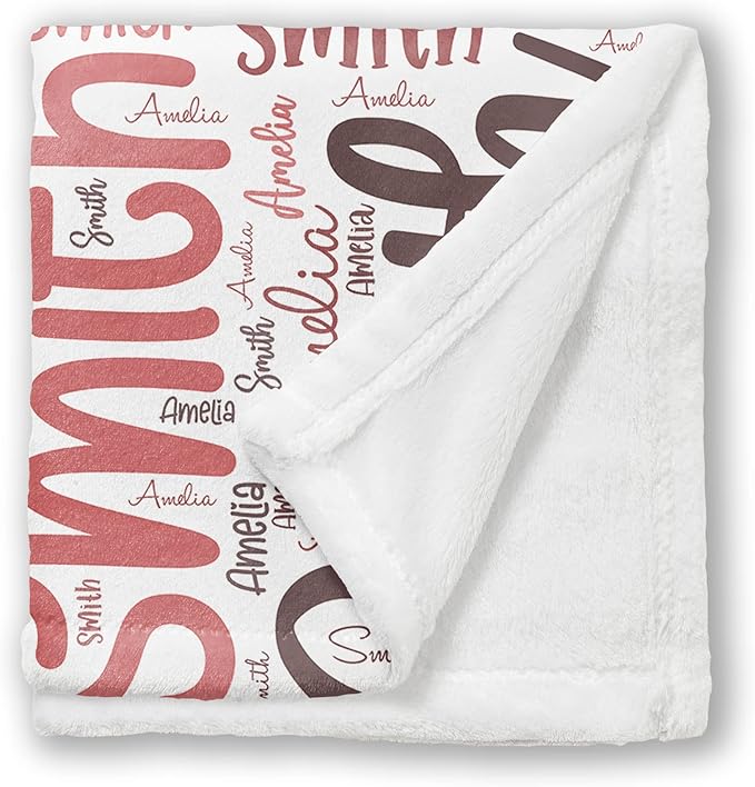 Arteaga Personalized Baby Blanket for Girls, Customized Word Art Name for Newborn, New Mom, Super Soft Plush Fleece, 30''x40'', King