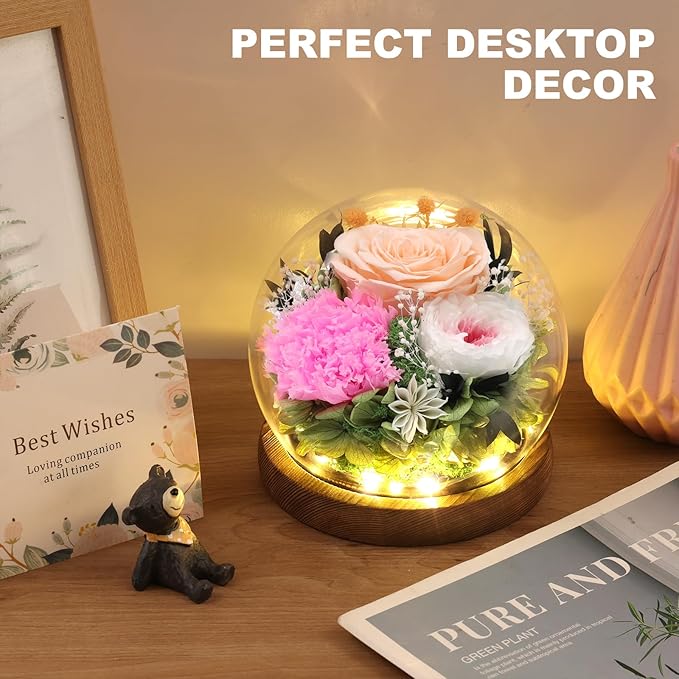 Lujechii Forever Flowers,Flowers for Delivery Prime.Birthday Gifts for Women,Moms, Lovers, Friends, Anniversaries, Preserved Flowers Unique Flower Gifts, Graduation Flower Bouquets (Champagne)