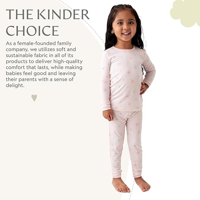 Toddler Pajamas – 95% Bamboo Viscose, 5% Spandex – Soft, Breathable Long-Sleeve Pajama Set for Kids, Sleepwear, Imported